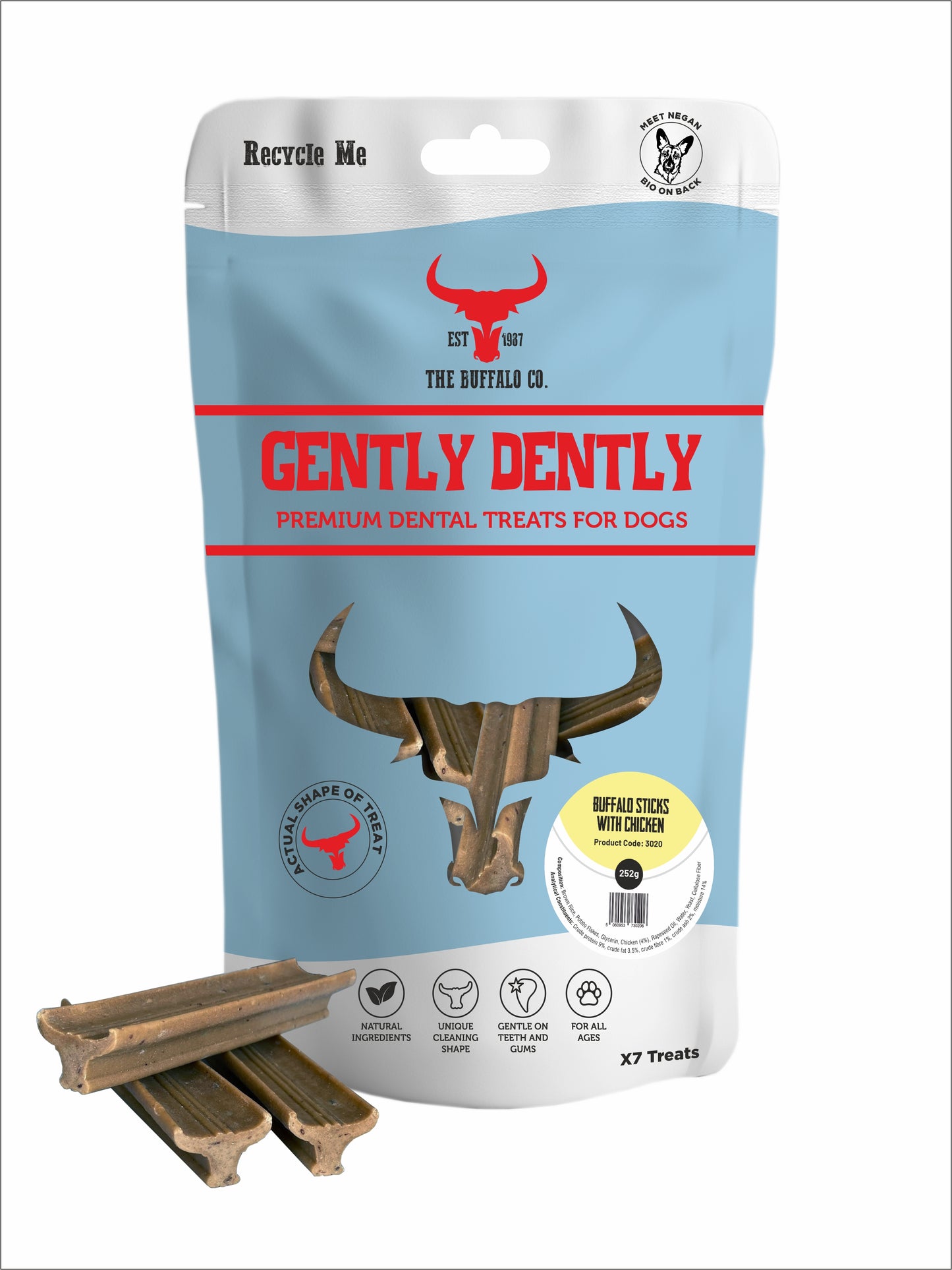 Gently Dently- Chicken Dental Treats for Dogs 175g